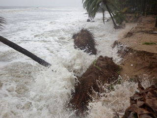 Sea erosion intenfies in Padukere; several houses in danger